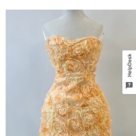Strapless Floral Dress in Peach Kameli Boutique - Picture 3 of 11